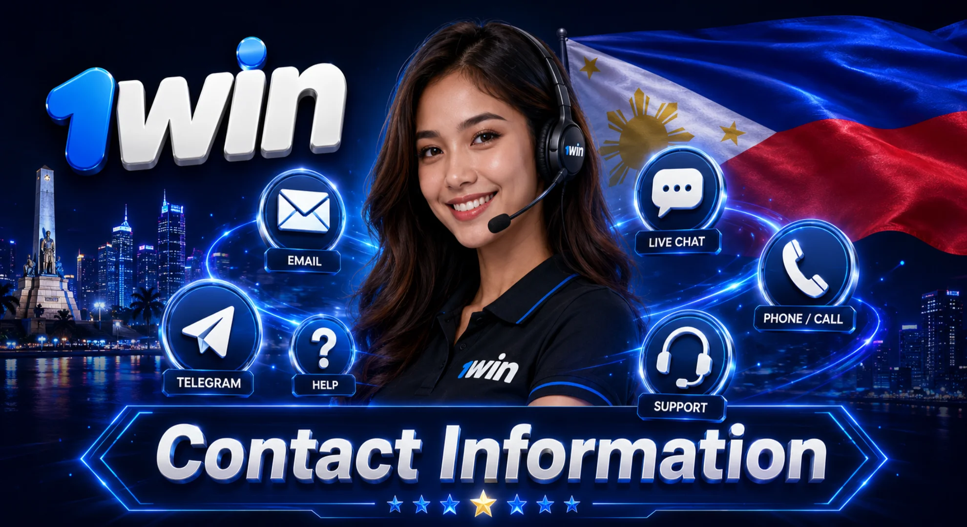 1win contact information for players from the philippines