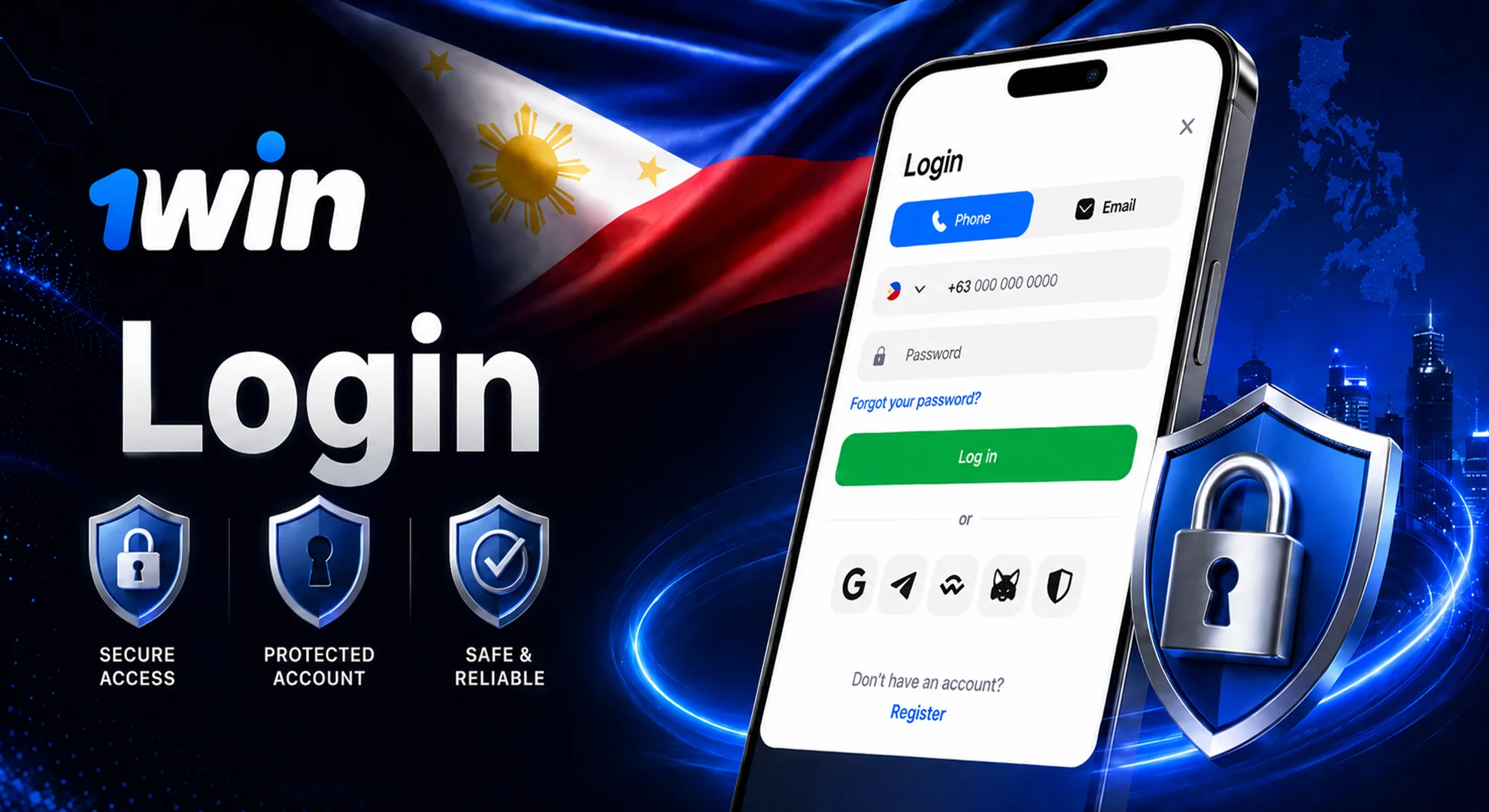 1win login page for philippines