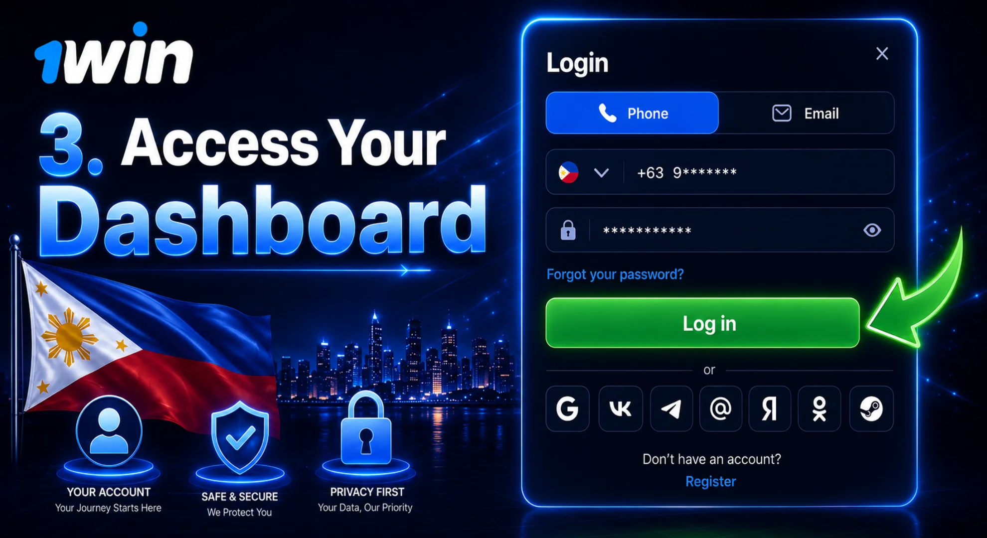 access your dashboard