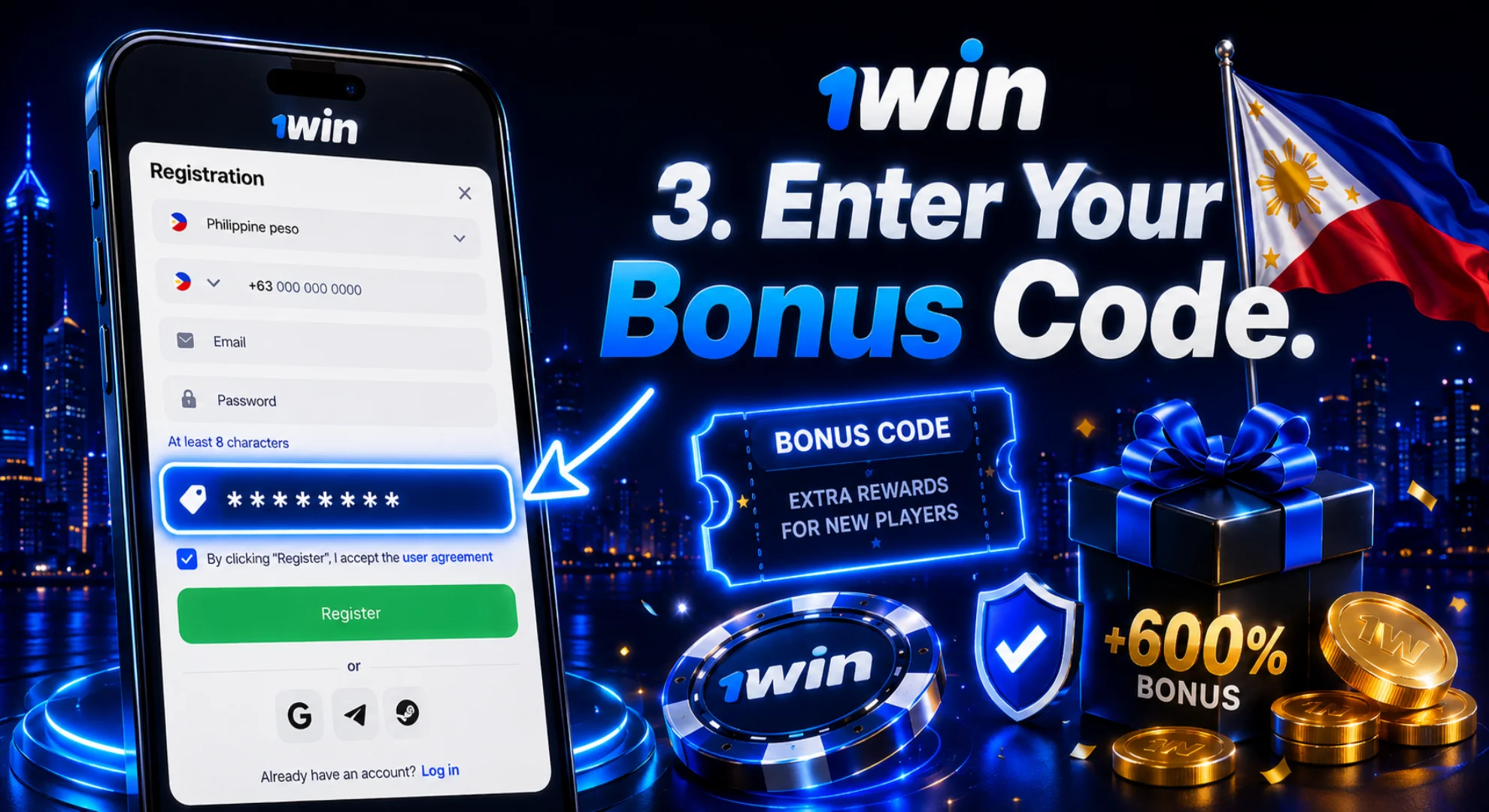 enter your bonus code