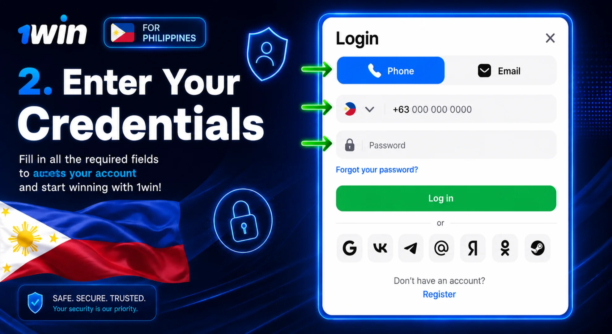 enter your credentials