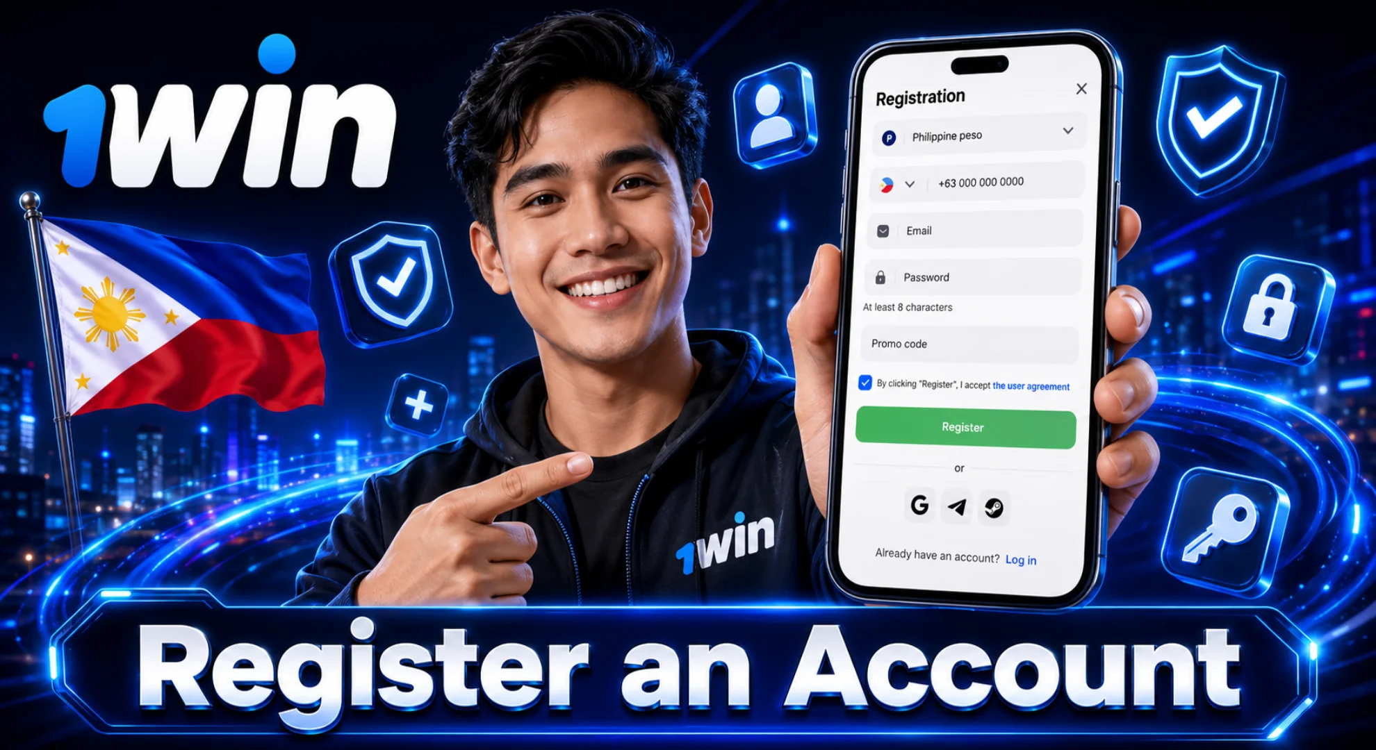 how to register at 1win casino