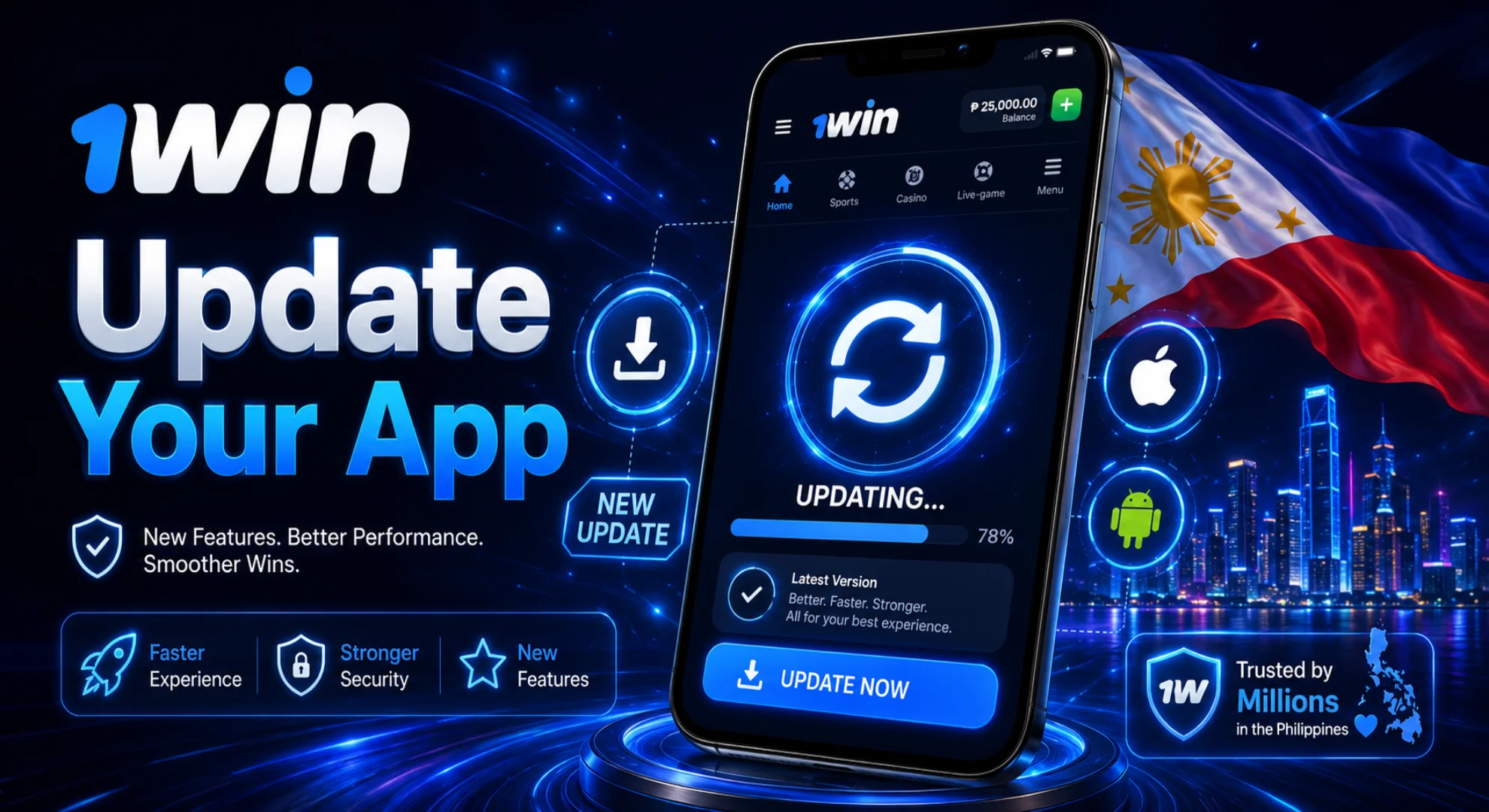 how to update 1win application